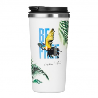 Термокружка вакуумная Palermo, белая, зернистое покрытие фото 