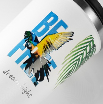 Термокружка вакуумная Palermo, белая, зернистое покрытие фото 