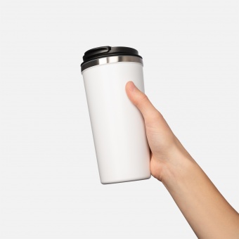 Термокружка вакуумная Palermo, белая, зернистое покрытие фото 