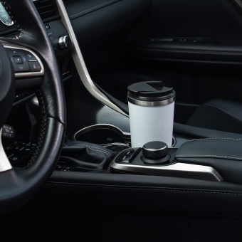 Термокружка вакуумная Palermo, белая, зернистое покрытие фото 