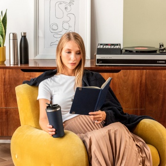 Термокружка вакуумная Palermo, синяя фото 