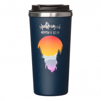 Термокружка вакуумная Palermo, синяя фото 