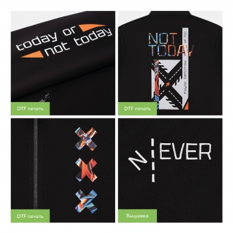 Толстовка на молнии ASTIN черная фото 