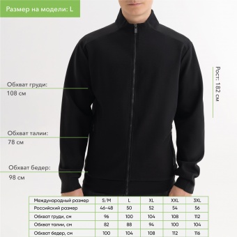 Толстовка на молнии ASTIN черная фото 
