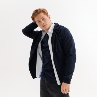 Толстовка на молнии с капюшоном MATEO темно-синяя, размер S/M фото 