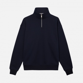 Толстовка на молнии унисекс FLOW, темно-синяя, размер 3XL/4XL фото 