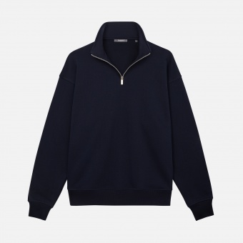 Толстовка на молнии унисекс FLOW, темно-синяя, размер XL/2XL фото 