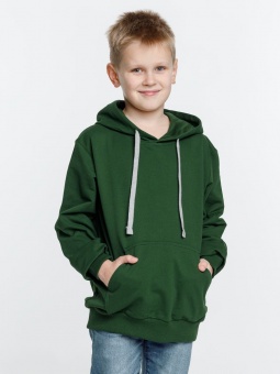 Толстовка с капюшоном детская Kirenga Kids, темно-зеленая фото 5