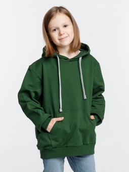 Толстовка с капюшоном детская Kirenga Kids, темно-зеленая фото 6