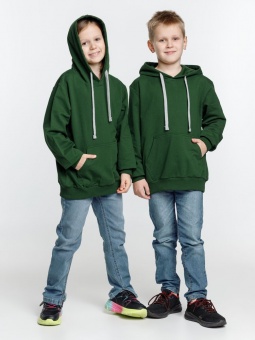 Толстовка с капюшоном детская Kirenga Kids, темно-зеленая фото 7
