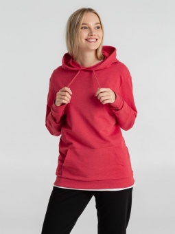 Толстовка с капюшоном унисекс Hoodie, красный меланж фото 20