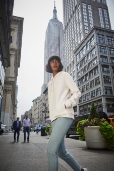 Толстовка с капюшоном женская BNC Organic, серо-зеленая фото 6