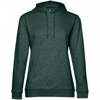 Толстовка с капюшоном женская Hoodie, темно-зеленый меланж фото 6