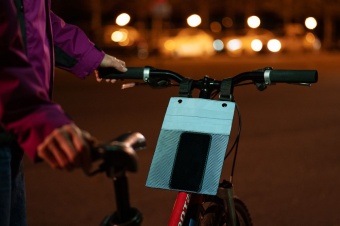 Велосумка Manifest из светоотражающей ткани, серая фото 