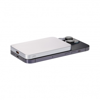 Внешний аккумулятор Artex PD 5000mAh с функцией беспроводной зарядки 15W, серебряный фото 