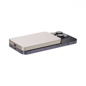 Внешний аккумулятор Artex PD 5000mAh с функцией беспроводной зарядки 15W, титановый фото 