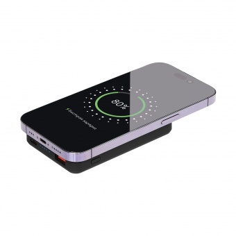 Внешний аккумулятор Largo PD 5000mAh с функцией беспроводной зарядки 15W, черный фото 