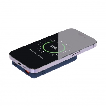 Внешний аккумулятор Largo PD 5000mAh с функцией беспроводной зарядки 15W, синий фото 