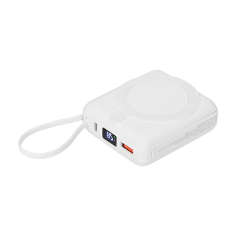 Внешний аккумулятор с подсветкой Ritter PD 10000mAh с функцией беспроводной зарядки 15W, белый фото 