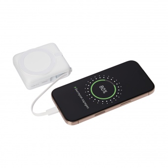 Внешний аккумулятор с подсветкой Ritter PD 10000mAh с функцией беспроводной зарядки 15W, белый фото 