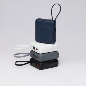 Внешний аккумулятор с подсветкой Ritter PD 10000mAh с функцией беспроводной зарядки 15W, белый фото 