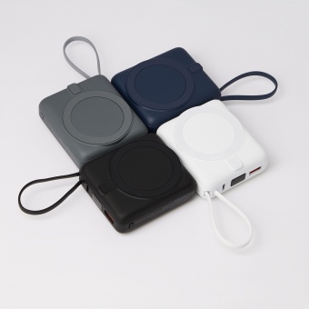 Внешний аккумулятор с подсветкой Ritter PD 10000mAh с функцией беспроводной зарядки 15W, белый фото 