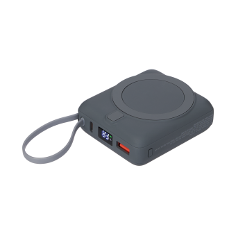 Внешний аккумулятор с подсветкой Ritter PD 10000mAh с функцией беспроводной зарядки 15W, серый фото 
