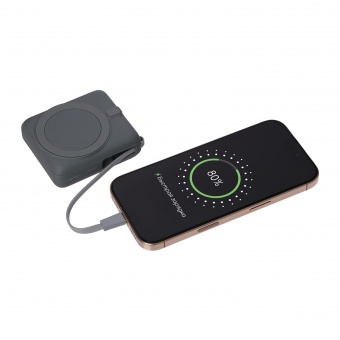 Внешний аккумулятор с подсветкой Ritter PD 10000mAh с функцией беспроводной зарядки 15W, серый фото 