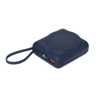 Внешний аккумулятор с подсветкой Ritter PD 10000mAh с функцией беспроводной зарядки 15W, синий фото 