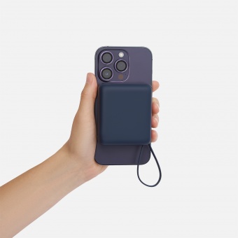 Внешний аккумулятор с подсветкой Ritter PD 10000mAh с функцией беспроводной зарядки 15W, синий фото 