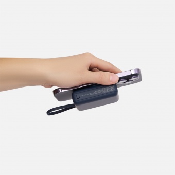 Внешний аккумулятор с подсветкой Ritter PD 10000mAh с функцией беспроводной зарядки 15W, синий фото 