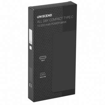 Внешний аккумулятор Uniscend All Day Compact Type-C 15000 мAч, черный фото 