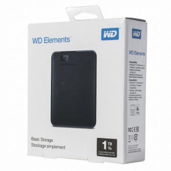 Внешний диск WD Elements, USB 3.0, 1Тб, черный фото 