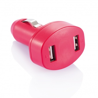 Зарядное устройство для автомобиля с 2 USB-портами, красный фото 