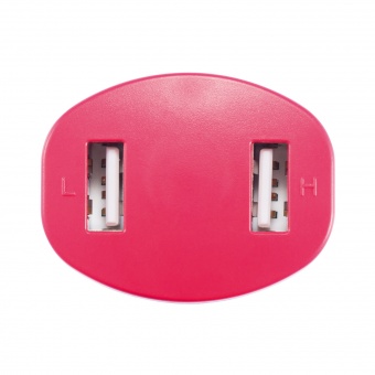 Зарядное устройство для автомобиля с 2 USB-портами, красный фото 