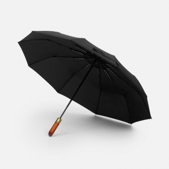 Зонт складной Cloudburst в подарочной упаковке, черный фото 