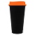 Стакан с крышкой Color Cap Black, черный с оранжевым