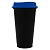 Стакан с крышкой Color Cap Black, черный с синим