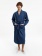 Халат вафельный Kimono, темно-синий фото 5